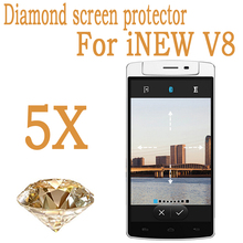 5x In stock Mobile Phone Diamond Protective Film iNew V8 MTK6591 hexa core Screen Protector Guard Cover Film- Wholesales
