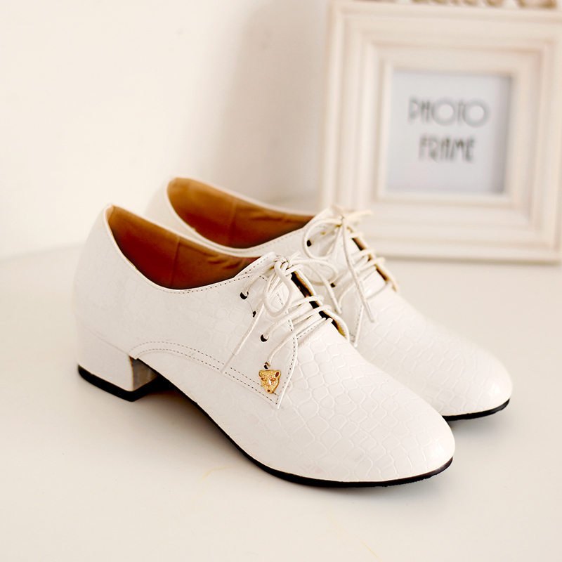 new spring 2014 platform shoes woman oxford shoes female square toe leather oxford working shoes for