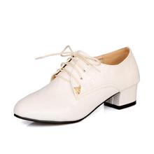 new spring 2014 platform shoes woman oxford shoes female square toe leather oxford working shoes for