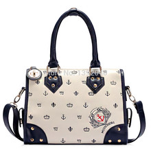 2014 new European and American fashion style hand embroidery navy shoulder bag