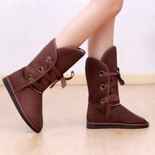 Newest Hot Sale Winter Snow Boot Women Man made Fur Buckle Motorcycle Ankle Boots Shoes Black