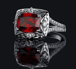 Ruby simulation diamond ring jewelry for women ring