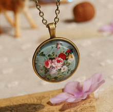 Simple floral jewelry necklace hot selling fashion Vintage time gems necklaces NS-xl37