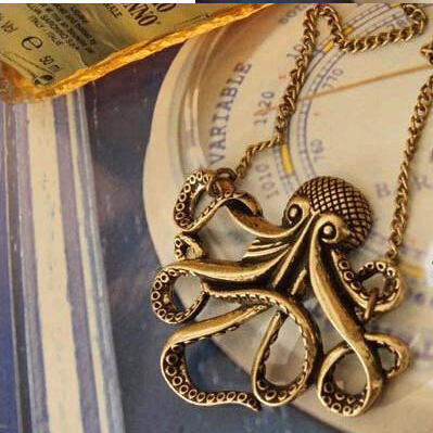 Wholesales Pirates of the Caribbean Octopus Man Retro Long Necklace Jewelry