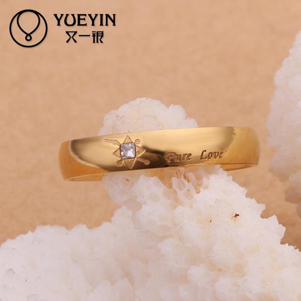 2015 NEW High Quality Gold Plated Fashion Simple Crystal Pure Love Ring for Lovers Women and