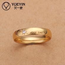 2015 NEW High Quality Gold Plated Fashion Simple Crystal Pure Love Ring for Lovers Women and