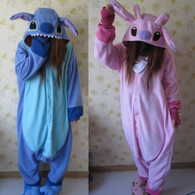 Животных косплей пижамы костюм женщины onesies для взрослых ну вечеринку пижамы одна часть синий розовый стежка onesie лило и стежка костюмы