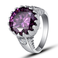 Wholesale Gift Of Love Round Cut Amethyst 925 Silver Ring Size 8 Women Gift New Fashion Jewelry 2014 Gift For Women
