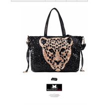 2014 personality full sequined tiger head fashion large capacity bag handbag shoulder bag diagonal package