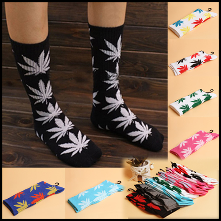 Venda por atacado basquete marca homens meias Hip Hop meias moda Cannabis P