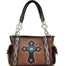 Montana West Embroidered Cross Concealed Carry Shoulder Bag for Women