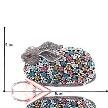 Fine upscale 3D shaped rabbit Mix Crystals Bunny clutch – cocktail party handbag evening hollow out clutch Evening Purse Bag