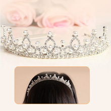 New Hot Crystal Pearl Crown Veil Hairwear Tiara Wedding Bridal Party Prom Jewelry hair comb  free shipping