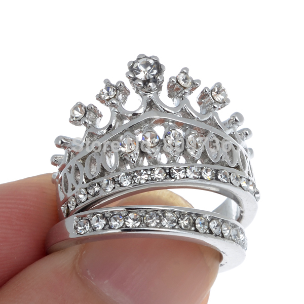 ... Crown Circle Wedding rings Set Women Jewelry Quality Xmas Gift Drop