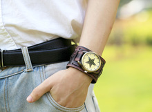 Bravemn Genuine Leather Bracelet Quartz Watch Geneva Watches Fashion Vintage Men Wristwatches Relojes Fashion Men Jewelry