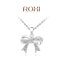 Pure Love ROXI Fashion Accessories Jewelry CZ Diamond Austria Crystal Bowknot Pendant Necklace Love Gift for Women