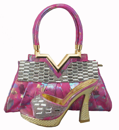 New arrival 2014 sexy Europe model style women high heel pump ladies shoe and bag matching