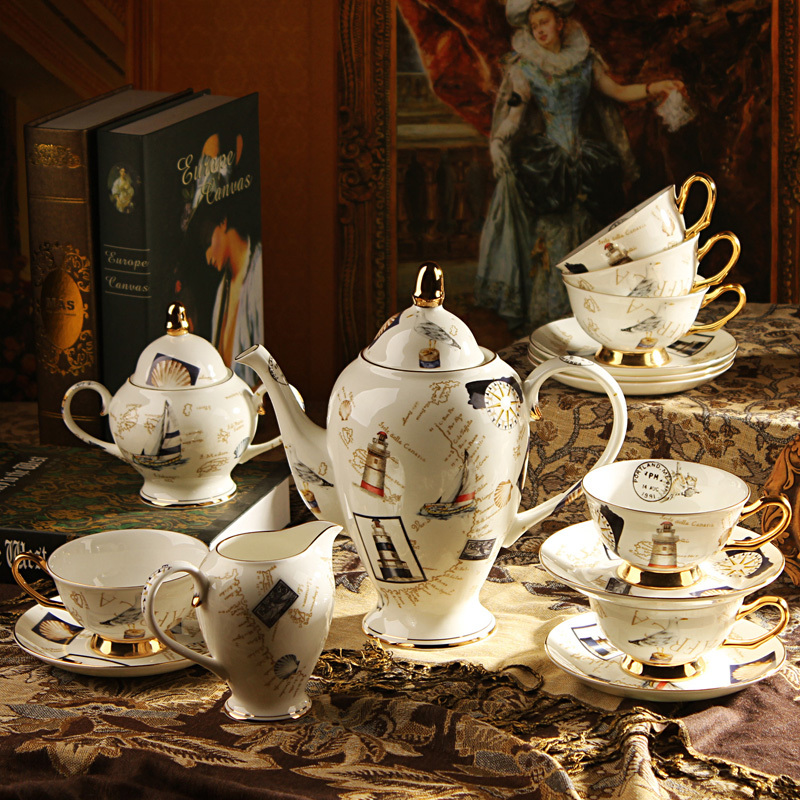 Four Fuou type 15 English bone china coffee set suit afternoon tea ceramic coffee coffee cup