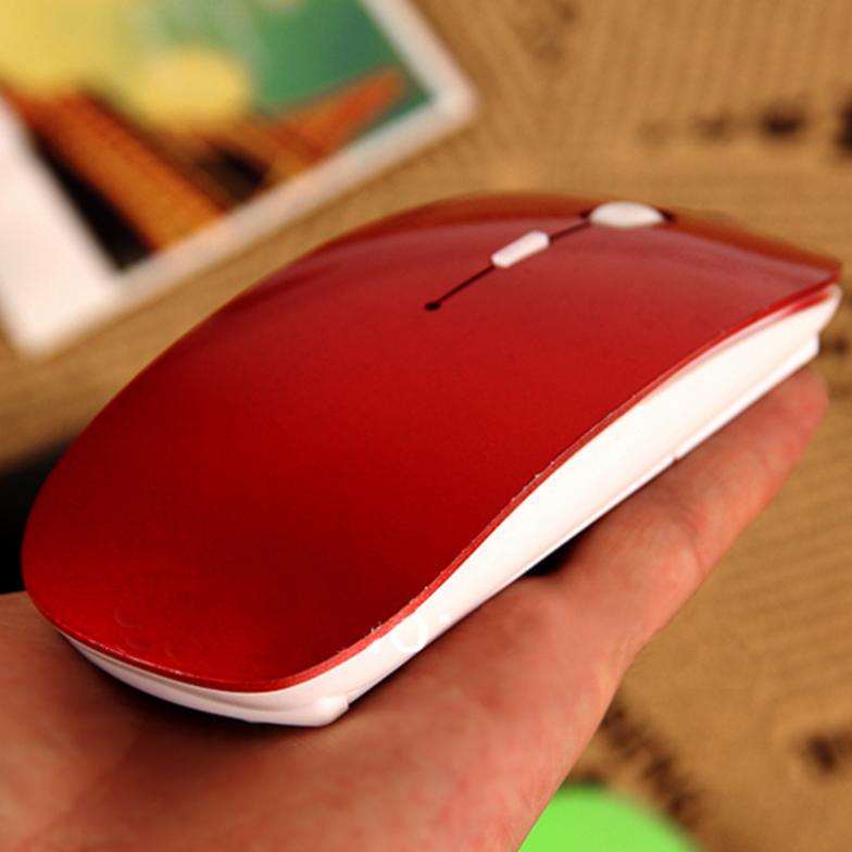 2014 Ultra Thin USB Optical Wireless Mouse 2 4G Receiver Super Slim Mouse For Computer PC