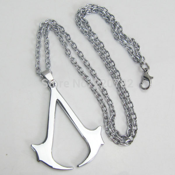 Stainless steel necklace Assassins Creed Ezio Silver Chain Pendants Necklaces for men fashion jewelry