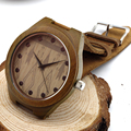 2014 New arrival genuine leather sanders wood watches japanese miyota 2035 movement wristwatches for men and