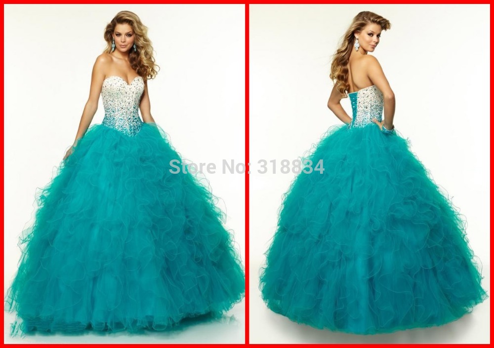 2015 Special Ruffled Organza Ball Gown Quinceanera Dresses f 97086 With Crystals Sweetheart Lace Up Backless
