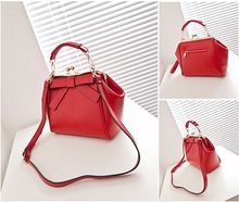 Hot New Fashion women Handbag fashion brand bag bow Shoulder Bag vintage Messenger Bag clip solid