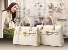 2014 new Crocodile Patent Large capacity women bag women handbags women messenger bags school bags bolsas femininas channel bag