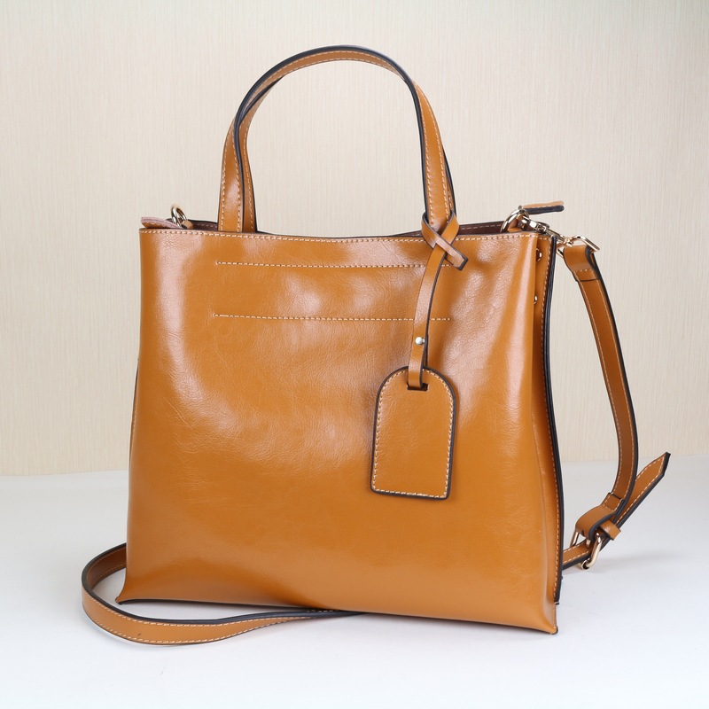 2014 free shipping spring and summer fashion oil wax leather shoulder bag Vintage Leather women Handbag