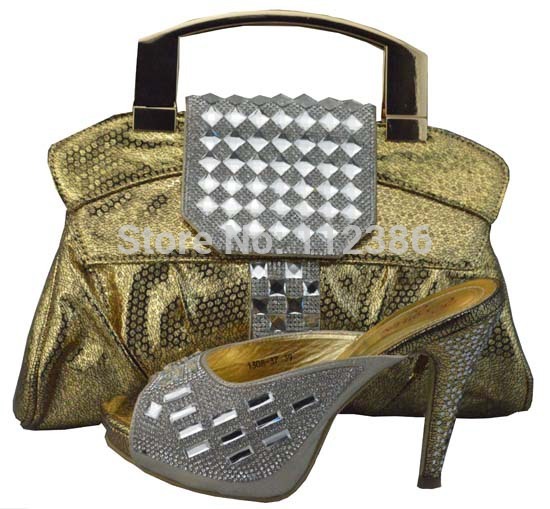 Fashion party wedding ladies shoes and bags set African ladies shoes and matching bags TSH1165