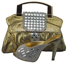 Fashion party,wedding ladies shoes and bags set,African ladies shoes and matching bags TSH1165