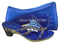 Free shipping! 2013 new design lady shoe and matching bagTSh1182 royal blue