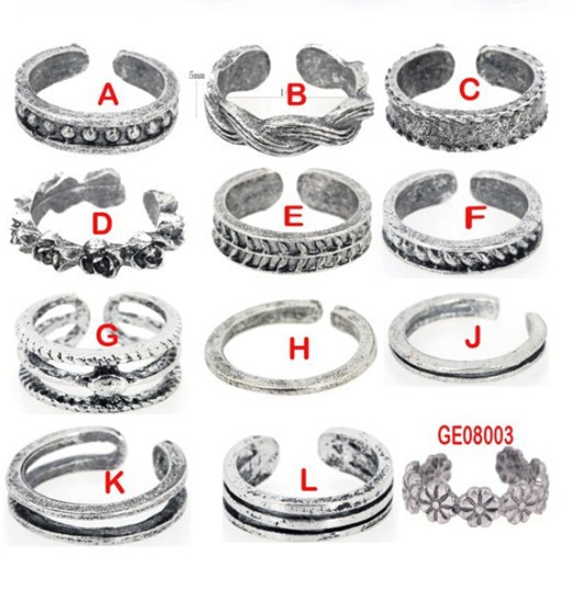 Punk Womens Personality Stylish Chic Antique Silver Toe Ring Foot Beach Jewelry