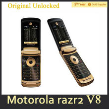 V8 Original Motorola RAZR2 V8 mobile phone 2GB ROM Support Russian Keyboard Quad band Refurbished Cell