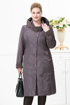 Астрид 2015 женщин пальто высокое качество осень зима тонкий с капюшоном флиса Falbala нагрудные кнопка мода большой размер AY9076