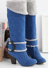 new 2014 fashion female platform knee high fur high heel women boots snow boots and women
