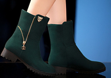 2014 new fashion women boots female spring and autumn women’s martin boots flat vintage zip chains square heel motorcycle boots
