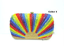 High end custom colorful crystal Evening bag handbag Party bag Clutch High quality Bride package Metal