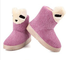 Free shipping 14 new flock plush women warm boots lovely cartoon animation decoration winter boots women