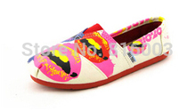 New Brand Fashion Women Flats Shoes Flower Sneakers Women flower printed Canvas Shoes Slip On loafers