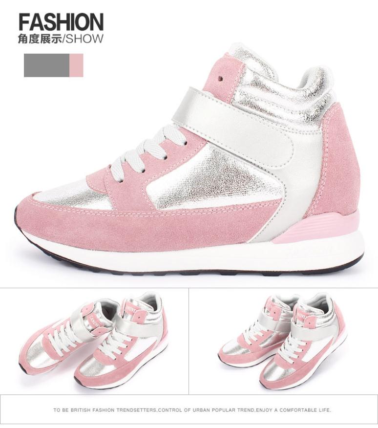 2014 Fashion Women s Sneakers Sports Shoes Height Increasing Shoes autumn Winter leather boots Women Casual