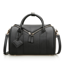 Genuine Leather Handbag Fashion 2014 New Pillows Double Zipper Women Leather Handbag Crossbody Female Bags B0498