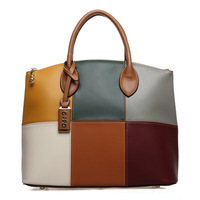 2015 free shipping new style factory direct sales mondrian colors patchwork women handbags