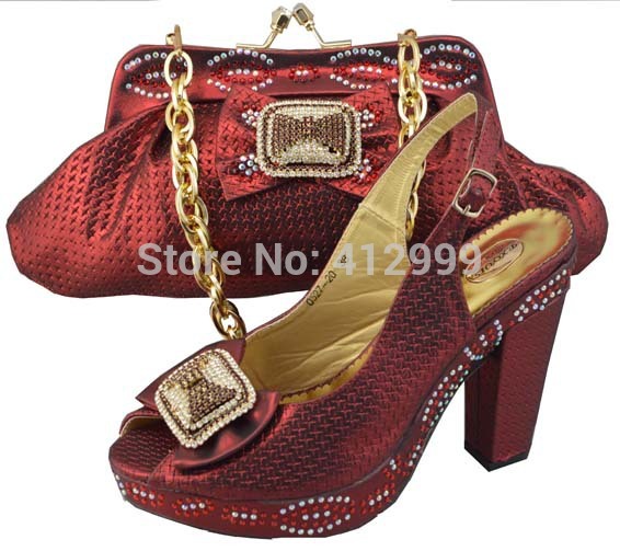 2014 Newest fashion shoe and matching bag pattern shoes and bags Size 38 42 No JB07