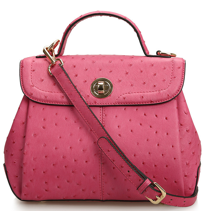 2014 free shipping factory direct sales ostrich grain 100 genuine leather cowhide five colours messenger handbags