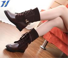 Fashion Faux Leather buttons Martin boots women Plush Motorcycle boots autumn and winter new Flat women boots women’s shoes