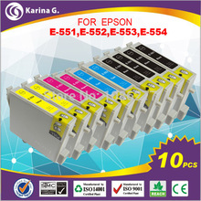 10PK cartucho de tinta for epson TINTA 4X t0551 2XC/M/Y t0552/3/4 TINATA for RX420 RX425 RX520 R240 R245 EPSON PRINTERS