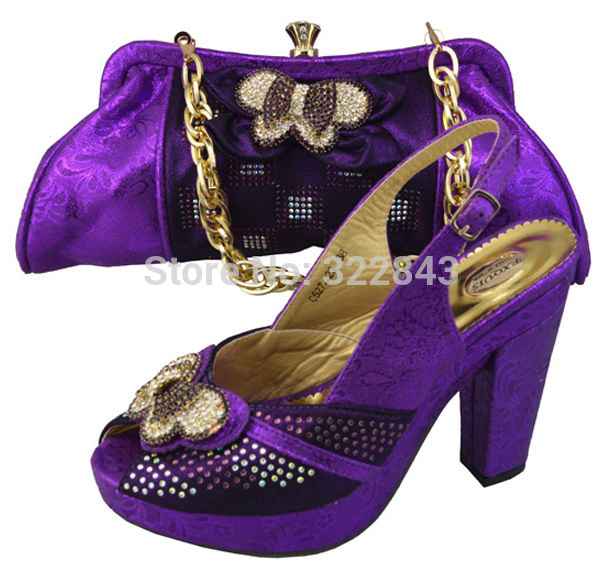 FREE SHIPPING Hot sell matching bags and shoes for women Italy matching shoe and bag set