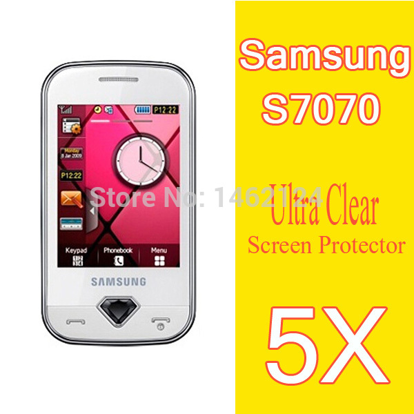 5pcs Samsung S7070 Ultra Clear Screen Protector Cell Phone Screen LCD Protective Fillm Free shipping Cleaning