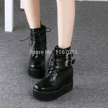 Good quality 2014 trend autumn winter fashion boots women Punk Wedge platform boots female ankle boots